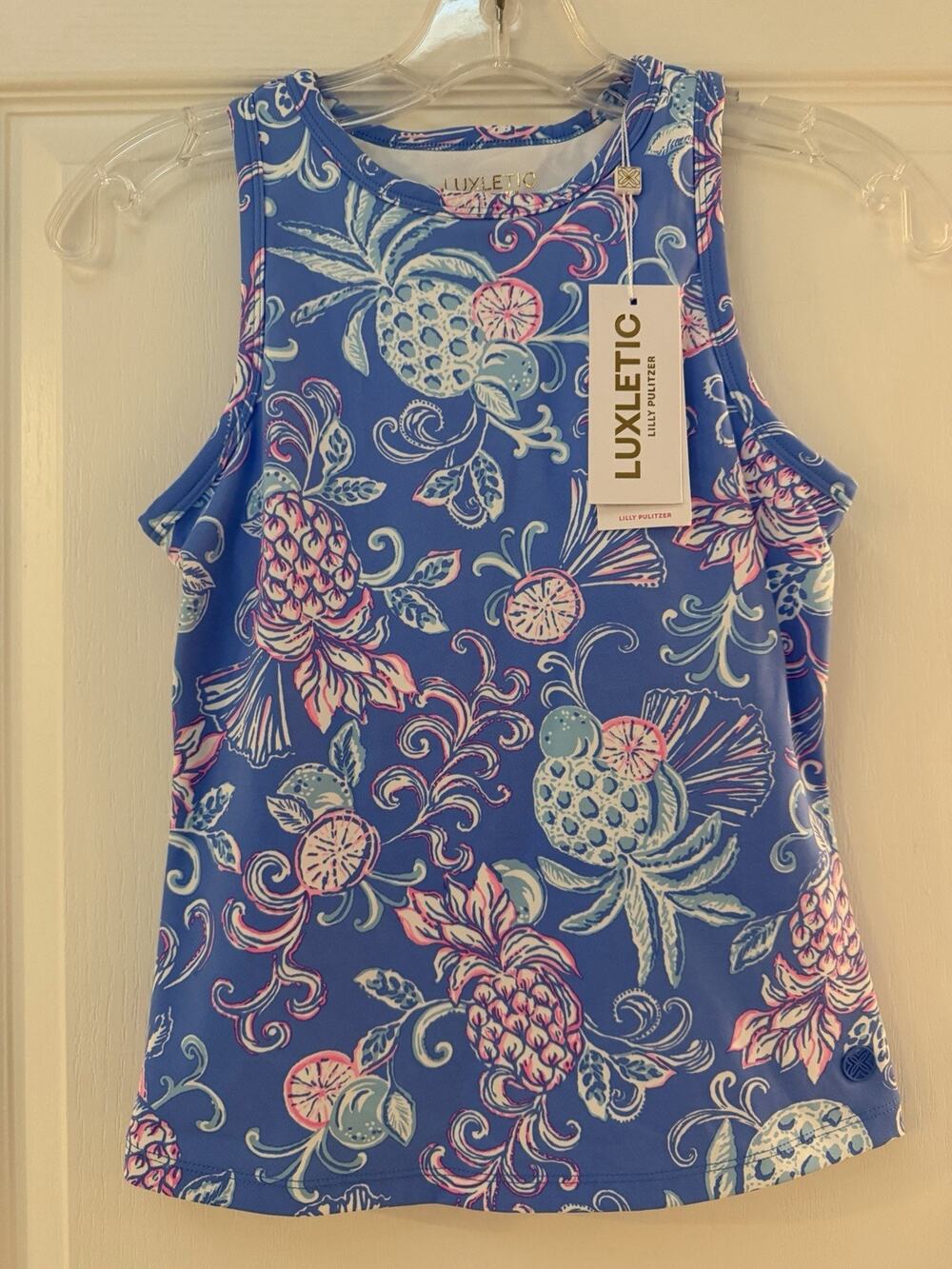 NWT Lilly Pulitzer Candia Active Bra Tank XXS Citrus Crush Luxletic UPF 50+
